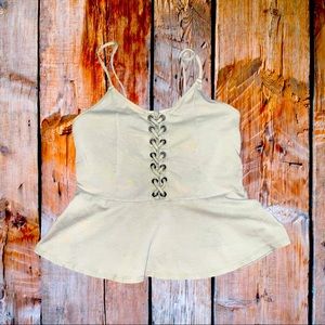 🔴 American Eagle Outfitters Grey Lace-up Tank